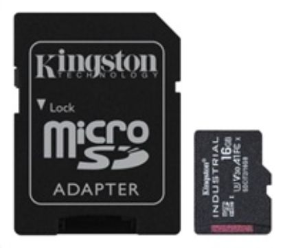 Obrázek Kingston MicroSDHC karta 16 GB Industrial C10 A1 pSLC Card + SD Adapter