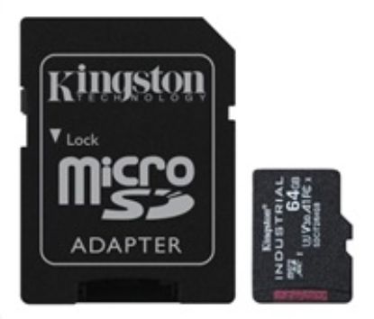 Obrázek Kingston MicroSDXC karta 64 GB microSDXC Industrial C10 A1 pSLC Card + SD Adapter