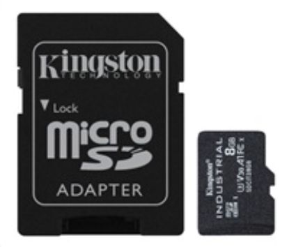 Obrázek Kingston MicroSDHC karta 8 GB Industrial C10 A1 pSLC Card + SD Adapter