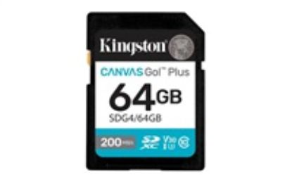Obrázek Kingston SDXC karta 64 GB Canvas Go! Plus, R: 200/ W: 160MB/ s, Class 10, UHS- I, U3, V30