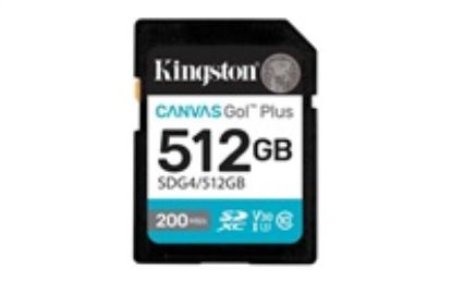 Obrázek Kingston SDXC karta 512 GB Canvas Go! Plus, R: 200/ W: 160MB/ s, Class 10, UHS- I, U3, V30