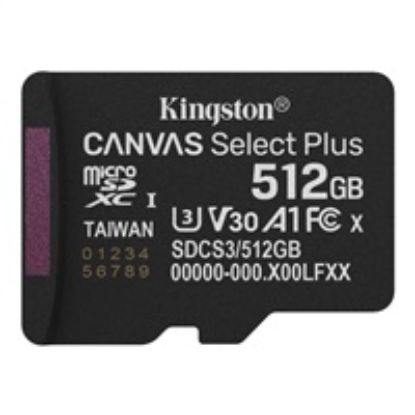 Obrázek Kingston MicroSDXC karta 512 GB Canvas Select Plus, U3, V30, A1