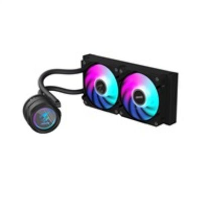 Obrázek GIGABYTE vodní chladič AORUS WATERFORCE X II 240, 2 x 120mm ARGB, LCD displej, LGA1851, AM5