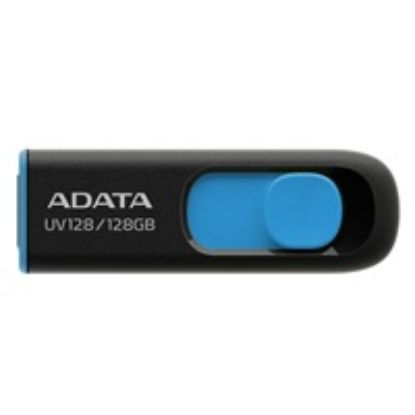 Obrázek ADATA Flash Disk 128 GB UV128, USB 3.1 Dash Drive (R: 90/ W: 40 MB/ s) černá/ modrá