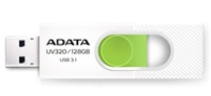 Obrázek ADATA Flash Disk 128 GB UV320, USB 3.1 Dash Drive, bílá/ zelená
