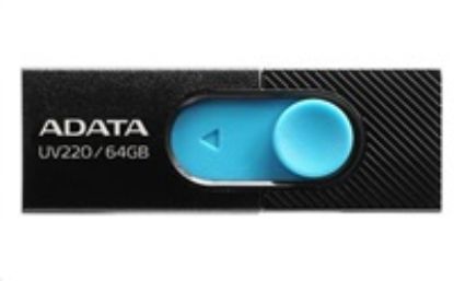 Obrázek ADATA Flash Disk 64 GB UV220, USB 2.0 Dash Drive, černá/ modrá