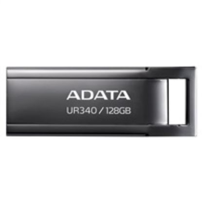 Obrázek ADATA Flash Disk 128 GB UR340, USB 3.2 Dash Drive, kov lesklá černá