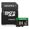 Obrázek ADATA MicroSDXC karta 64 GB Speed Plus, U3, C10, A2, V30 (R: 160/ W: 140 MB/ s) + SD adaptér