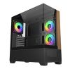 Obrázek Cooler Master case Elite 690 Wood, ATX, Průhledná bočnice, 3x 120mm ARGB Fan, Černá