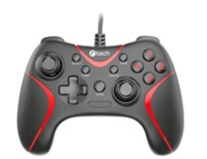 Obrázek C- TECH gamepad Theon pro PC/ PS3, 2 programovatelná makro tlačítka, 2x analog, X- input, vibrační, 1, 8m kab