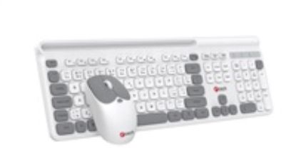 Obrázek C- TECH klávesnice s myší WLKMC- 05 W, Bezdrátový set 2.4GHz, CZ, Bílá