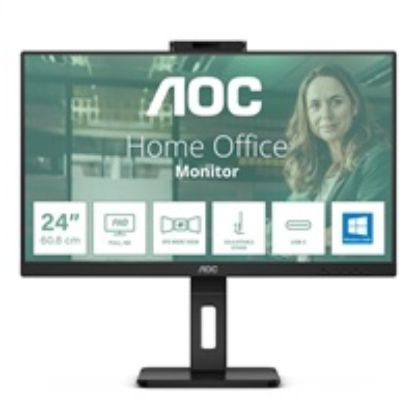 Obrázek AOC MT IPS LCD WLED 23, 8" 24P3CW - IPS panel, 1920 x 1080, 300cd, 2xHDMI, DP, USB- C, 4xUSB 3.2, pivot, repro, webcam