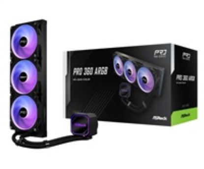 Obrázek ASROCK Vodní chladič Pro 360 ARGB, 3 x 120mm, LGA1851, AM5, černá