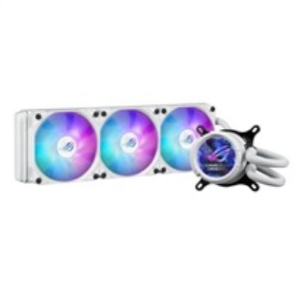Obrázek ASUS vodní chladič CPU AIO ROG STRIX LC III 360 ARGB LCD WHITE, 3 x 120mm, LCD Displej, LGA1851, AM5, bílá