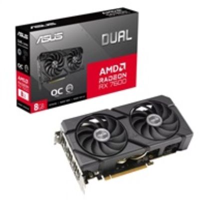 Obrázek ASUS VGA AMD Radeon RX 7600 DUAL 8 GB EVO OC, 8 GB GDDR6, 3xDP, 1xHDMI
