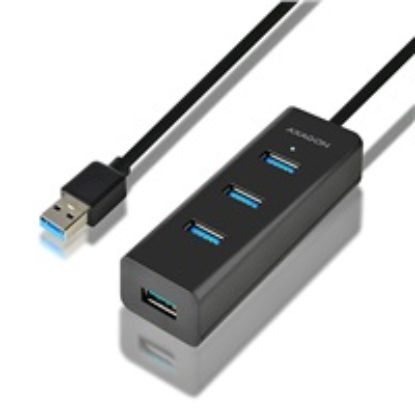 Obrázek AXAGON HUE- S2BL, 4x USB 3.0 CHARGING hub, micro USB nap. konektor, kabel USB- A 1.2m