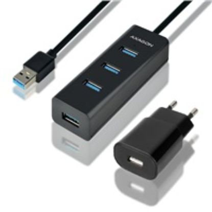 Obrázek AXAGON HUE- S2BP, 4x USB 3.0 CHARGING hub, vč. AC adaptéru, kabel USB- A 1.2m