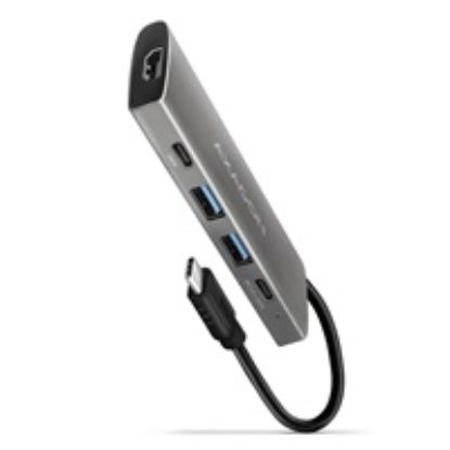 Obrázek AXAGON HMC- 5G2, USB 10Gbps hub, porty 2x USB- A, 2x USB- C, HDMI 4k/ 60, PD 100 W, kabel USB- C 13cm