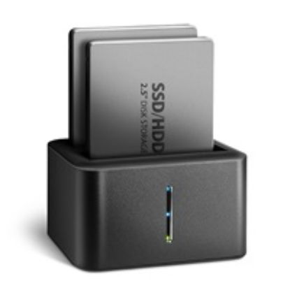 Obrázek AXAGON ADSA- D25, USB 3.2 Gen 1 - 2x SATA 6G 2.5" SSD/ HDD CLONE MINI dokovací stanice