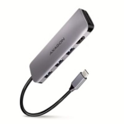 Obrázek AXAGON HMC- HCR3A, USB 3.2 Gen 1 hub, porty 3x USB- A, HDMI 4k/ 30 Hz, SD/ microSD, kabel USB- C 20cm