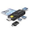 Obrázek AXAGON CRE- SMP2A, USB- A PocketReader 4- slot čtečka Smart card (eObčanka) + SD/ microSD/ SIM