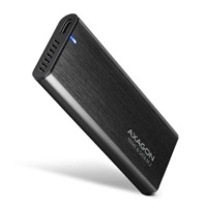 Obrázek AXAGON EEM2- SB2, USB- C 3.2 Gen 2 - M.2 NVMe & SATA SSD kovový RAW box, bezšroubkový, černý