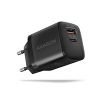 Obrázek AXAGON ACU- PQ30, Sil nabíječka do sítě 30 W, 2x port (USB- A + USB- C), PD3.0/ PPS/ QC4+/ SFC/ AFC/ Apple, černá