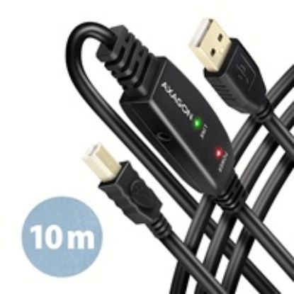 Obrázek AXAGON ADR- 210B, USB 2.0 A- M - > B- M aktivní propojovací / repeater kabel, 10m