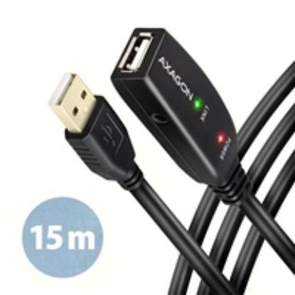 Obrázek AXAGON ADR- 215, USB 2.0 A- M - > A- F aktivní prodlužovací / repeater kabel, 15m