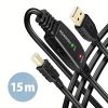 Obrázek AXAGON ADR- 215B, USB 2.0 A- M - > B- M aktivní propojovací / repeater kabel, 15m
