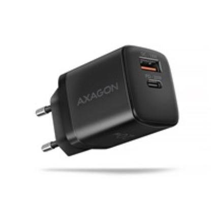 Obrázek AXAGON ACU- PQ20, nabíječka do sítě 20 W, 2x port (USB- A + USB- C), PD3.0/ PPS/ QC4+/ AFC/ Apple, černá