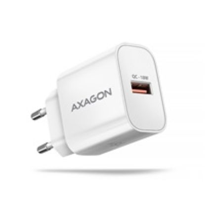 Obrázek AXAGON ACU- QC18 W, nabíječka do sítě 18 W, 1x port USB- A, QC3.0/ AFC/ Apple, bílá