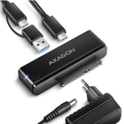 Obrázek AXAGON ADSA- FPX, USB- C 10Gbps - SATA 6G, 2.5"/ 3.5" SSD/ HDD FAST PORT X adaptér, vč. AC napáječe