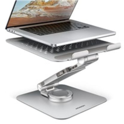 Obrázek AXAGON STND- LR hliníkový stojan na notebook 10"- 17.3" nastavitelná výška a úhel, otočný, šedý