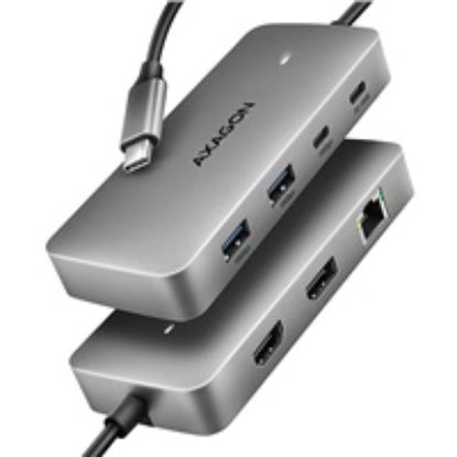 Obrázek AXAGON HMC- CUB83 x 2, USB 10Gbps hub, 2x USB- A, USB- C, HDMI & DP 4k/ 144 Hz, RJ- 45 GLAN, PD 100 W, USB- C