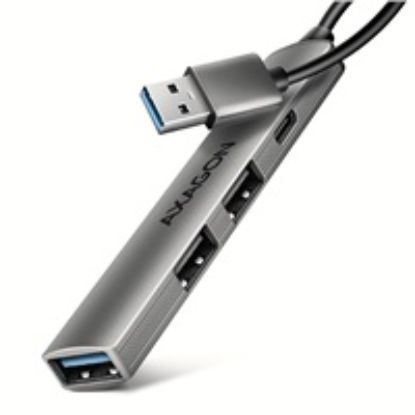 Obrázek AXAGON HUE- STA, 4x USB ALU STRIP hub, 1x USB- A 5Gbps, 2x USB- A & 1x USB- C 480Mbps, kabel USB- A 12cm