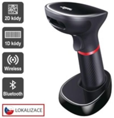 Obrázek Virtuos CCD 2D čtečka HW- 855A, bezdrátová, základna, USB, černá