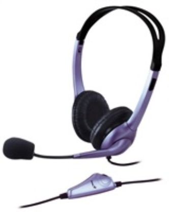 Obrázek GENIUS sluchátka s mikrofonem HS- 04S, drátové, 3.5mm Jack, fialová