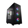 Obrázek Fortron skříň Midi Tower CMT512 Black, 4 x A.RGB LED fan, průhledná bočnice