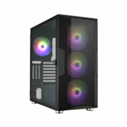 Obrázek Fortron skříň Midi Tower CUT592, průhledná bočnice, E- ATX, 4x ARGB ventilátor