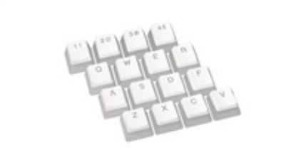 Obrázek ENDORFY Klávesy PBT Pudding Onyx White Double shot, bílá