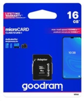 Obrázek GOODRAM MicroSDHC karta 16 GB M1AA, UHS- I Class 10, U1 + adaptér