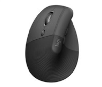 Obrázek Logitech Lift Vertikální ergonomická myš pro Business, pro leváky, 2.4GHZ/ BT, graphite/ black