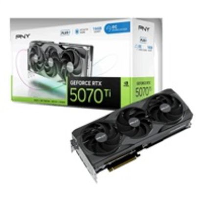 Obrázek PNY VGA Nvidia GeForce RTX 5070 Ti 16 GB Triple Fan Plus OC, RTX 5070 Ti OC, 16 GB GDDR7, 3xDP, 1xHDMI