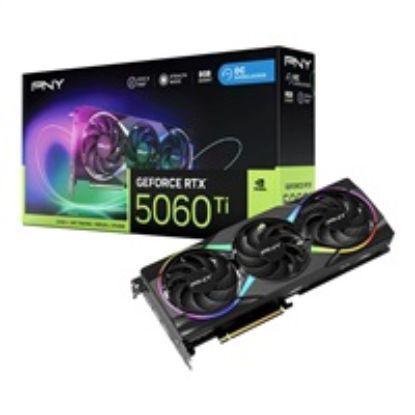 Obrázek PNY VGA NvidiaGeForce RTX 5060 Ti 8 GB ARGB Triple Fan OC, RTX 5060 Ti OC, 8 GB GDDR7, 3xDP, 1xHDMI