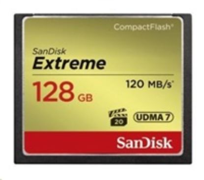 Obrázek SanDisk Compact Flash Card 128 GB Extreme (R: 120/ W: 85 MB/ s UDMA7)