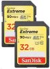 Obrázek SanDisk SDHC karta 32 GB Extreme (90MB/ s V30 UHS- I U3) 2- pack