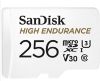 Obrázek SanDisk MicroSDXC karta 256 GB High Endurance (R: 100/ W: 40 MB/ s, Class 10, U3 V30) + adaptér