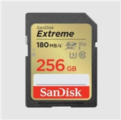 Obrázek SanDisk SDXC karta 256 GB Extreme (190 MB/ s Class 10, UHS- I U3 V30)