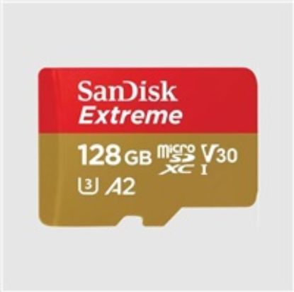 Obrázek SanDisk micro SDXC karta 128 GB Extreme (190 MB/ s Class 10, UHS- I U3 V30) + adaptér